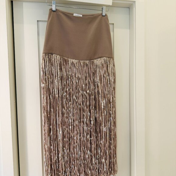 Tanya Taylor Florence Metallic Fringe Skirt - Picture 7 of 10